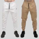 Kit 2 Calça Moletom Masculina Skinny Slin Sport Coroa e Cordão