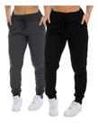 Kit 2 Calça Moletom Slim Jogger Com Bolso Feminino Adulto