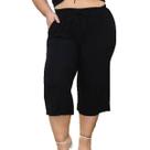 Kit 2 Calça Plus Size Pantacourt Feminina Malha Viscolycra