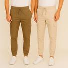Kit 2 Calças Cargo Jogger com Punho e Bolsos Laterais - StreetWear