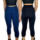 Kit 2 Calças Femininas Corsário Justas Cós Cintura Alta Lisas Cores Sortidas Suplex PP ao Plus Size Kit 2 Calças Femininas Corsário Justas Cós Cintura Alta Lisas Cores Sortidas Suplex PP ao Plus Size