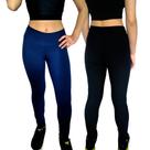 Kit 2 Calças Femininas Legging Cós Lisas Cores Sortidas Suplex Pp ao Plus Size Kit 2 Calças Femininas Legging Cós Lisas Cores Sortidas Suplex Pp ao Plus Size