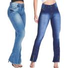 Kit 2 Calças Flare Jeans HNO Jeans Petit Flare Azul Stonada