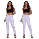 Kit 2 Calças Jeans Femininas Skinny Cintura Alta Premium com Lycra e Efeito Empina Bumbum Kit 2 Calças Jeans Femininas Skinny Cintura Alta Premium com Lycra e Efeito Empina Bumbum