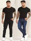 Kit 2 Calças Jeans Lisa Masculina Skinny Com Elastano A-130/140