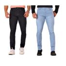 Kit 2 Calças Jeans Masculina Lycra Slim Atacado Colorida