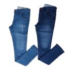 Kit 2 Calças Jeans Menino Infanto Juvenil Premium Clara Escura Tam 04