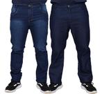 Kit 2 Calças Jeans Stretch Lycra Masculina Slim Algodão e Elastano Linha Premium 48 ao 56 Kit 2 Calças Jeans Stretch Lycra Masculina Slim Algodão e Elastano Linha Premium 48 ao 56