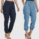 Kit 2 Calças Jogger HNO Jeans Bolso Lateral Azul Kit 2 Calças Jogger HNO Jeans Bolso Lateral Azul