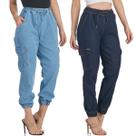 Kit 2 Calças Jogger HNO Jeans Bolso Lateral Azul