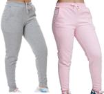 kit 2 Calças Jogger Moletom Feminina flanelada