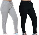 kit 2 Calças Jogger Moletom Feminina flanelada