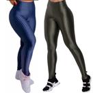 Kit 2 Calças Legging Cirre 3D Academia Feminina Veste M36 G38e40 GG42