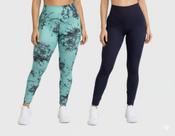 Kit 2 Calças Legging Marmorizada + Preta Básica Academia