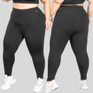 Kit 2 Calças Legging Plus Size Suplex Cintura Alta Fitness