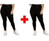 Kit 2 Calças Legging Suplex Flanelado Peluciado Plus Size Feminina G1 G2 G3 G4 Feminino
