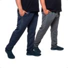 Kit 2 Calças Masculina Plus Size Tactel Treino Academia com Bolsos Laterais