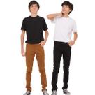 kit 2 calças sarja masculina infantil casual básica versátil clássica confortável e resistente para meninos