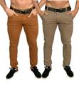 Kit 2 Calças sarja masculino slim reta cores variadas