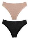 Kit/2 Calcinha Biquíni Delrio 5197 Feminina Sem Costura Canelada Microfibra T. P/GG