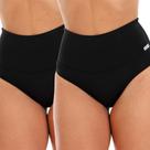 Kit 2 Calcinha Cinta Fristyle Microfibra Preto Cós Alto Modeladora