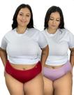Kit 2 Calcinha Plus Size Microfibra Conforto Costas Dupla Lateral Larga Moda Intima Lingerie