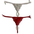 Kit 2 Calcinha Tailandesa Pérola Massageadora Tanga De Renda Luxo Feminino Lingerie Sexy Sensual