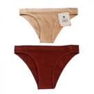 Kit 2 Calcinhas Ashley M Bege/Chocolate - Basic+