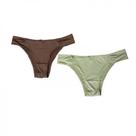 Kit 2 calcinhas basic+ lingerie chocolate/verde oliva p