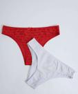 Kit 2 Calcinhas Biquíni Estampa Amor Marisa Vermelho-55069