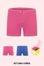 Kit 2 calcinhas boxer short infantil Diamantes