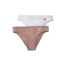 Kit 2 Calcinhas Branco/Chocolate Love Secret 43142 Biquíni