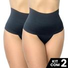 Kit 2 Calcinhas Cinta Elastico 17cm Compressão Confortável Modeladora de Cintura Lingerie Funcional