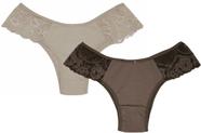 Kit 2 calcinhas em cotton com renda larga na lateral