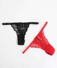 Kit 2 Calcinhas Fio Dental Renda Marisa Vermelho-87105