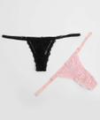 Kit 2 Calcinhas String Fio Dental Renda Marisa Rosa-45018