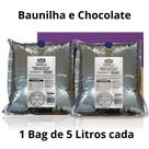 Kit 2 Calda Pronta para Sorvete Expresso LactoPro V Daus Sabor Baunilha + Chocolate bags de 5 Lts