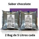 Kit 2 Calda Pronta para Sorvete Expresso LactoPro V Daus Sabor Chocolate bags de 5 Lts