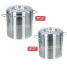 Kit 2 Caldeirões 10,7L + 6,7L linha hotel alto multiuso com tampa alças