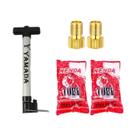 Kit 2 Câmaras de Ar Kenda Aro 20 BMX 1.75/2.125 Schrader + Bomba 30cm Yamada + 2 Adaptadores Presta para Schrader