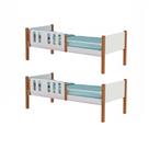 Kit 2 Camas Solteiro Ônix Divaloto para Quarto Infantil com Design Funcional Premium - Branco/nature