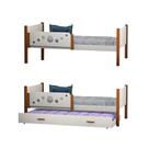 Kit 2 Camas Solteiro Star com 1 Cama Auxiliar Divaloto para Quarto Infantil em Mdf - Branco/nature Kit 2 Camas Solteiro Star com 1 Cama Auxiliar Divaloto para Quarto Infantil em Mdf - Branco/nature