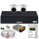 Kit 2 Câmera 1220D Mic com Audio Dvr 1004 Intelbras 1tb