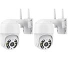 Kit 2 Câmera Ip Wifi Dome Rotativa Visão Noturna 2 Antena A8