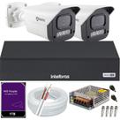 Kit 2 Câmeras 1080p Full Color C/Áudio Dvr Intelbras 4ch 1TB Purple