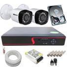 Kit 2 Câmeras de Segurança Híbridas 720p 1 Megapixel + DVR 4 Canais Com Acesso à Internet