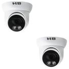 Kit 2 cameras dome starcolor hb707 4x1 3.6mm 2mp led hb tech