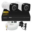 Kit 2 Cameras Segurança 1080p Full Hd Dvr Intelbras 4ch s/hd