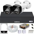 Kit 2 Câmeras Segurança Intelbras Full Color vhd 1120b Dvr 4ch Full hd 500GB colorido 24hrs