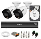 Kit 2 Câmeras Segurança VHD 1220 B Full Color Full HD 1080p Gravador iMHDX 3108 8 Canais HD